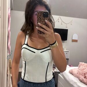 White and Black corset top
